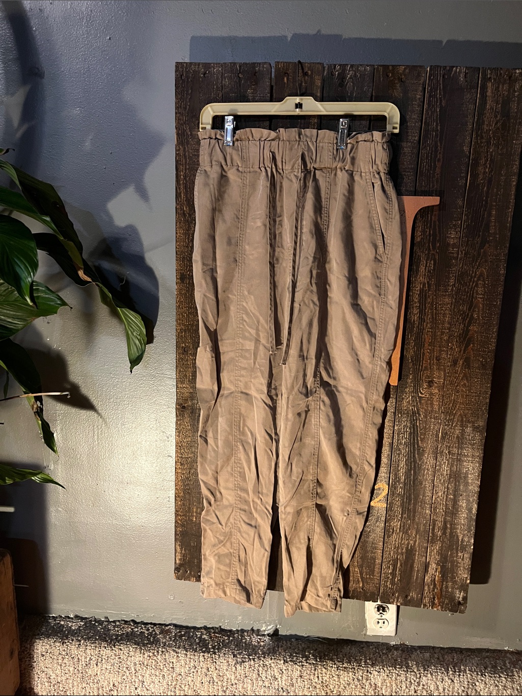 A New Day Tan Elastic-Waist Chinos With Drawstring
